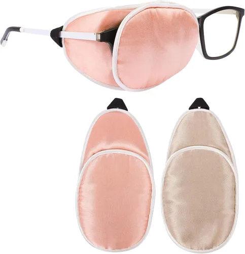 eZAKKA Parches para ojos para adultos, parche ocular médico para gafas, parche ocular médico de seda para parches de ojo vago para mujeres con