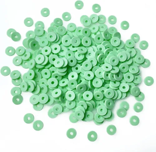 Miniatura 9 de 2000 cuentas de vinilo Heishi planas, redondas, de arcilla polimérica, espaciadoras para hacer pulseras, collares, aretes, accesorios, bricolaje