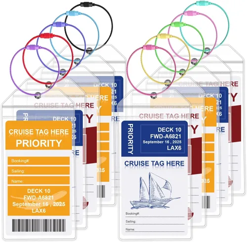 Etiquetas de equipaje de crucero, paquete de 10 etiquetas de equipaje para cruceros, soportes de etiquetas de crucero para equipaje, soporte de