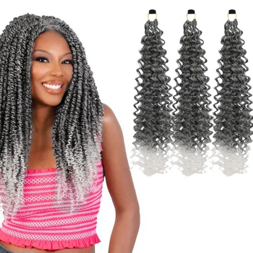 3 trenzas de ganchillo Passion Twist, cabello sintético preseparado para trenzar de 14 pulgadas, 3 paquetes de cabello trenzado pretrenzado de