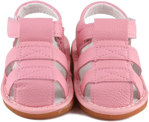 Miniatura 6 de Sandalias chirriantes de verano para niños y niñas, puntera cerrada, antideslizantes, suela de goma premium, zapatos para primeros pasos