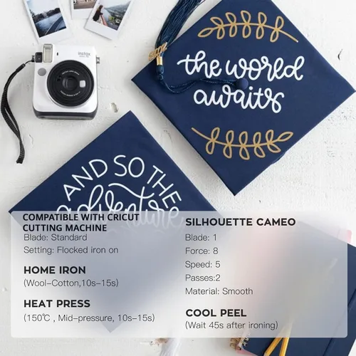 Miniatura 4 de Dysania Paquete de 10 láminas de vinilo de transferencia de calor azul real, 12 x 12 pulgadas, vinilo termotransferible para Cricut, Silhouette