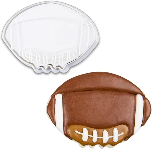 Miniatura 9 de Mostop Cortador de galletas deportivo con sellos, juego de 3 piezas de cortador de galletas de fútbol, fútbol, casco, juego de fútbol, herramientas