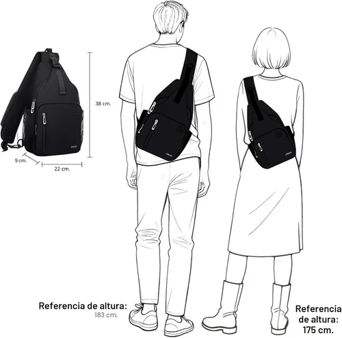 Miniatura 8 de MOSISO Mochila tipo bandolera, bolsa de hombro cruzada, bolsa de viaje para senderismo, bolsa de pecho con bolsillo frontal cuadrado y puerto