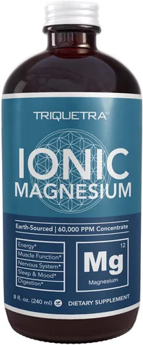 Magnesio líquido iónico (96 porciones) cloruro de magnesio de mayor absorción, tamaño de partícula picométrica, botella de vidrio, carga iónica,