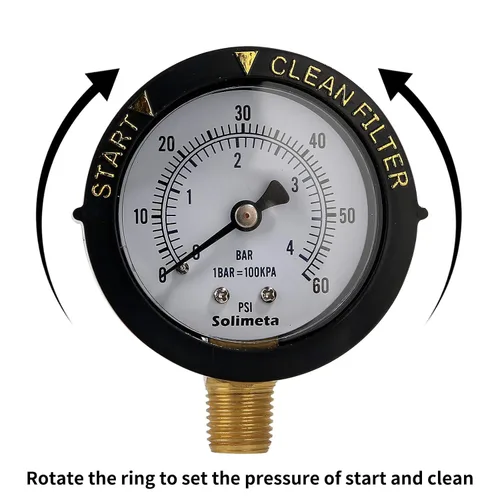 Miniatura 6 de Medidor de presión de filtro de arranque y limpieza de 2", manómetro de presión de agua, medidor de presión de filtro de piscina, medidor