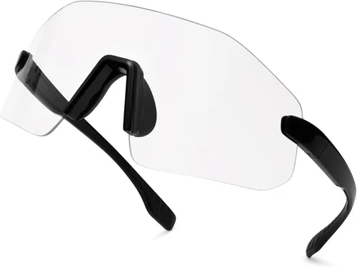 Miniatura 8 de SOJOS Gafas de sol para correr para mujeres y hombres, ligeras TR90 sin marco UV400 gafas deportivas envolventes, SJ2352 Blanco