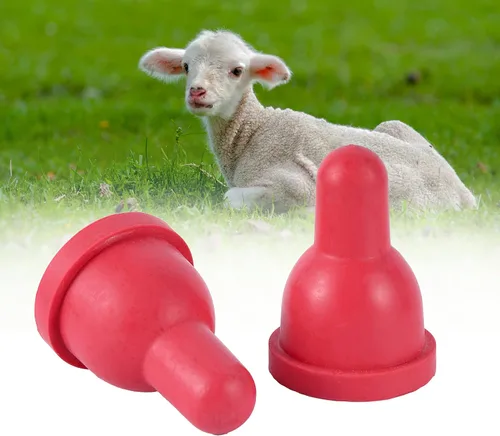 Miniatura 6 de Tetinas de animales de oveja, cabra, chupete de cordero, cubeta de alimentación de mascotas, alimentador de cordero con base fija para animales