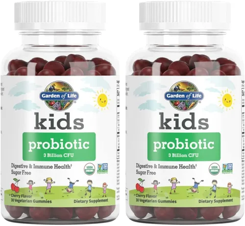 Miniatura 8 de Garden of Life Gomitas probióticas para niños, 3 mil millones de UFC, sabor a cereza, probióticos una vez al día sin azúcar para niños, probióticos