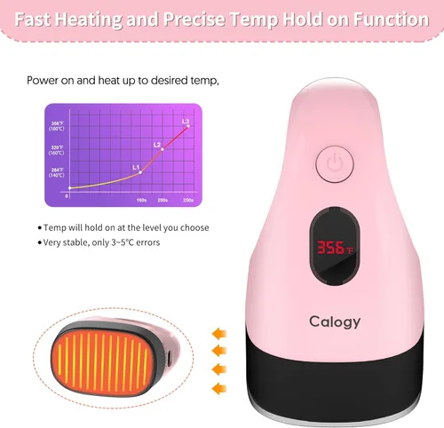 Miniatura 4 de Calogy Mini prensa de calor, máquina de transferencia de calor, control de temperatura constante, base de seguridad aislada, se adapta a Rosa