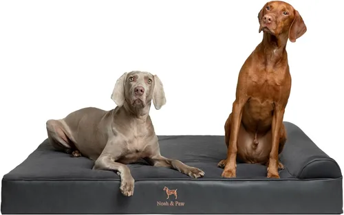 Miniatura 41 de NOAH & PAW Cama para perro, 28x23x7.5 pulgadas, camas ortopédicas para perros de tamaño mediano, espuma viscoelástica tipo cáscara de huevo Cuero