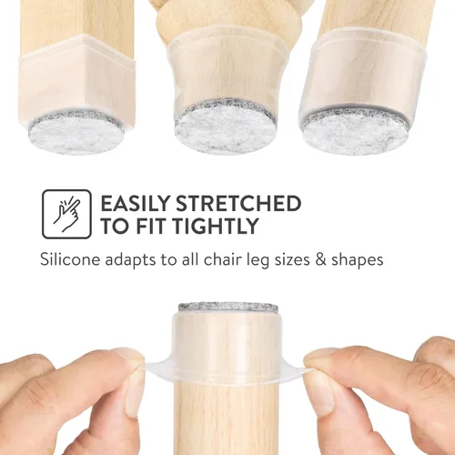 Miniatura 3 de Aneaseit Protectores de suelo para patas de silla, almohadillas de silicona con parte inferior de fieltro para suelos de madera dura y pies