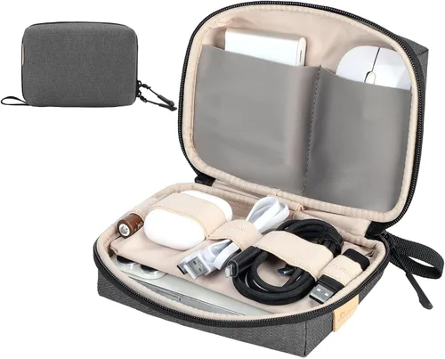 Miniatura 8 de SIMTOP Funda organizadora de electrónica pequeña, funda de viaje portátil para cable, cargador, teléfono y auriculares, almacenamiento de cable
