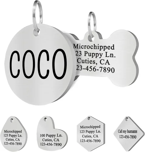 Miniatura 6 de Ultra Joys Etiquetas de identificación personalizadas de perros y gatos para mascotas, etiquetas de identificación personalizadas en la parte