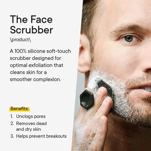 Miniatura 4 de TOOLETRIES Limpiador facial para hombre, cepillo de limpieza facial de silicona, almohadilla exfoliante suave y masajeador suave al tacto, elimina