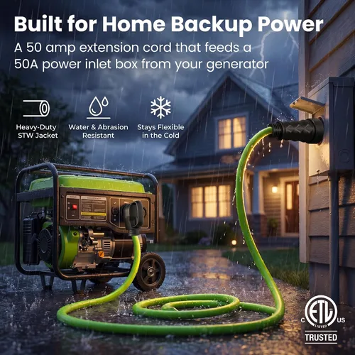 Miniatura 7 de GEARit - Cable generador de 50 amperios de 15 pies, NEMA 14-50P a SS2-50R, cable de extensión para generador de bloqueo giratorio, STW 6/3+8/1 AWG