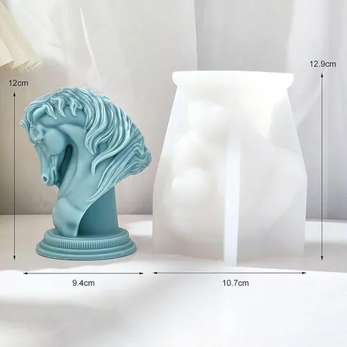 Miniatura 4 de Moldes de cabeza de caballo, molde de resina de vela de caballo, moldes de silicona de fundición de resina para decoración del hogar y fabricación