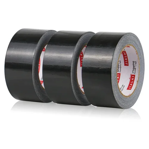 JIALAI HOME Cinta adhesiva de alta resistencia, cinta negra de 2 pulgadas x 30 yardas, paquete de 3, 8.27 mil, fuerte, flexible, sin residuos, para