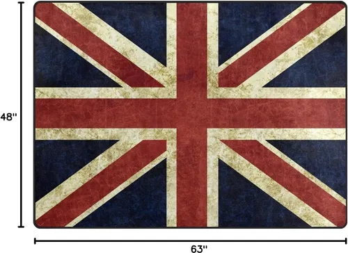 Miniatura 2 de ALAZA Retro Union Jack - Alfombra antideslizante de 4 x 5 pies 3 pulgadas y 3 pulgadas para sala de estar, comedor, dormitorio, cocina, pasillo