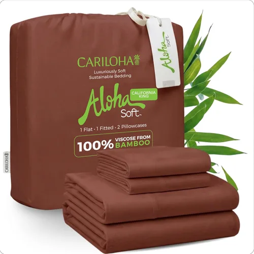 Miniatura 33 de Cariloha Aloha Soft - Juego de sábanas suaves de 4 piezas Gris Sombra King Hecho de 100% viscosa derivada de bambú Línea de sábanas Sombra