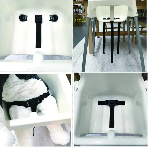 Miniatura 2 de ZARPMA Correas para silla alta, 3 puntos arnés correas cinturón para silla de niño niño correa para silla IKEA Antilop silla alta (negro)