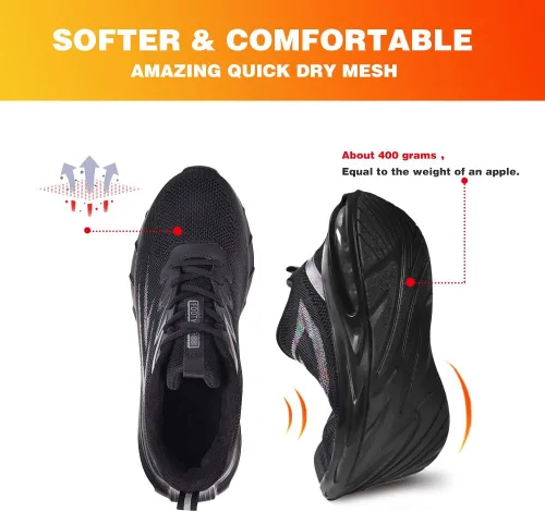 Miniatura 3 de Zapatos de punta de acero para mujeres y hombres, ligeros, indestructibles, a prueba de pinchazos, cómodos zapatos de seguridad antideslizantes