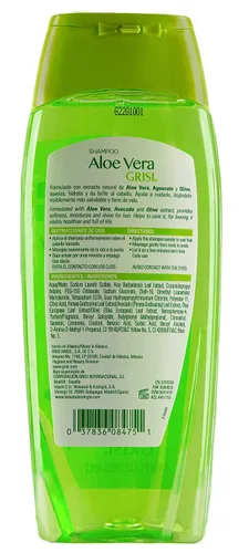 Miniatura 4 de Grisi Shampoo de Sábila, Shampoo para el cabello, Suaviza y nutre con exgtracto de Sábila. Sin parabanos para un cabello brilloso y manejable, 400