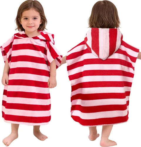 Miniatura 11 de Toallas tipo poncho con capucha para niños pequeños, de gran tamaño (2-4 años, 22 x 22 pulgadas), hechas de 100% algodón suave, toallas absorbentes