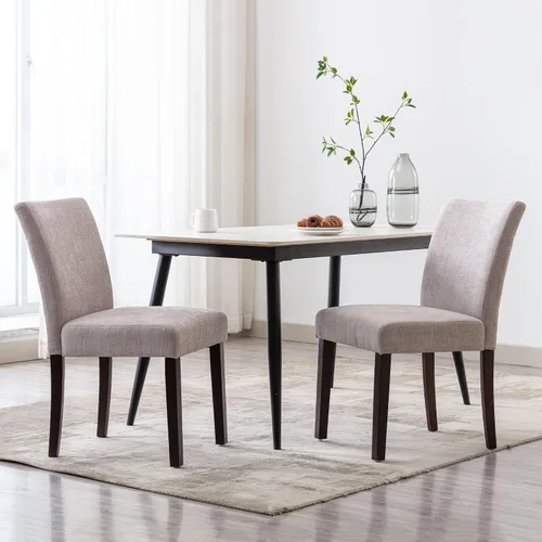 Miniatura 4 de Watson & Whitely Juego de 6 Sillas de Comedor Tapizadas, Sillas de Comedor de Tela sin Brazos con Patas de Madera Maciza y Respaldo para Cocina