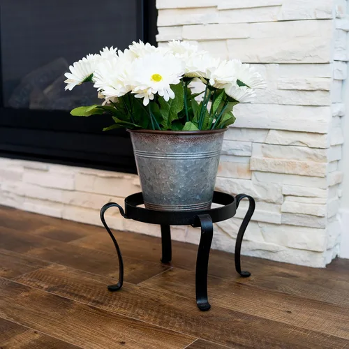 Miniatura 3 de Achla Designs Soporte para macetas de patio, 8 pulgadas de alto, color negro