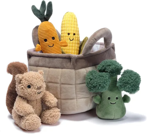 Miniatura 2 de Lambs & Ivy Conjunto de Juego de Cesta de Verduras de Felpa con Juguetes de Verduras Rellenas Interactivos