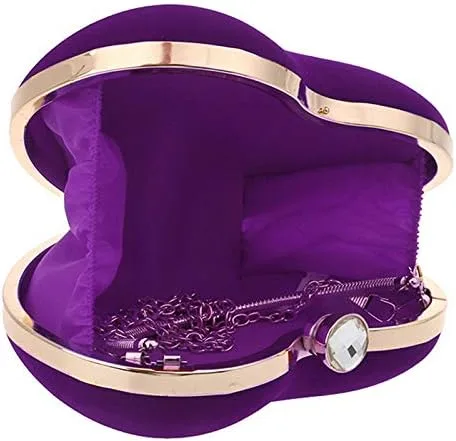 Miniatura 3 de Goclothod Bolso de mano con forma de corazón para mujer bolso de hombro de terciopelo