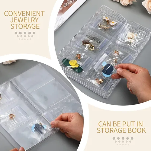 Miniatura 5 de GSXRB Pequeñas bolsas de joyería de PVC - Bolsa de embalaje para anillos y aretes (100 unidades, 2.36 x 3.15 pulgadas)