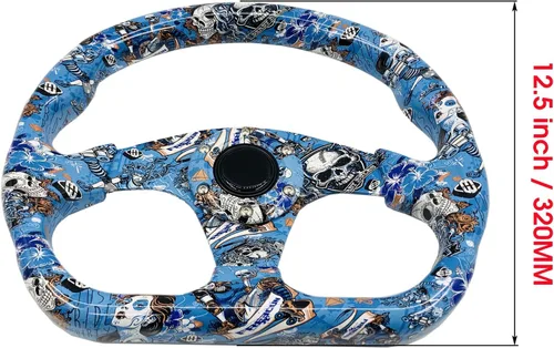 Miniatura 2 de Volante de carreras con patrón de graffiti, volante plano de Drifting Sim Drift Pc con botón de bocina