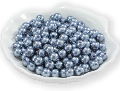 Miniatura 12 de 200 piezas de cuentas de perlas de cristal falsas redondas checas pequeñas con lustre satinado, cuentas separadoras sueltas a granel con agujeros