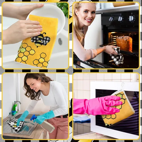 Miniatura 6 de Geyoga 4 toallas de cocina de abeja, toallas de mano absorbentes para cocina de verano, baño, decoración del hogar, 16 x 24 pulgadas