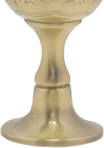 Miniatura 8 de Copa de cáliz con incrustaciones de latón grabado en relieve de licor taza de proxeneta tamaño pequeño 1.7 oz (piedra preciosa)