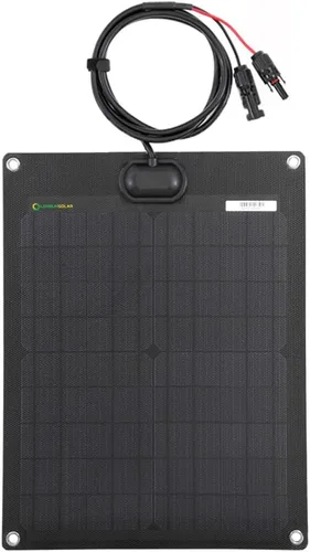 Panel solar flexible negro ETFE de 20W 12V de Lensunsolar, 18.5x12 pulgadas, ultradelgado ultraligero, células solares PERC mono de alta eficiencia,