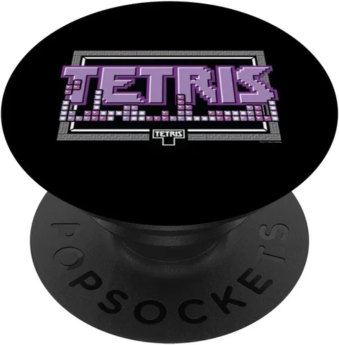 Tetris PopGrip intercambiable con logotipo de 8 bits