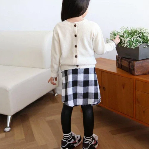 Miniatura 5 de Pantalones de los niños Leggings Kids Classic Baby Girls PU cuero lápiz pantalones