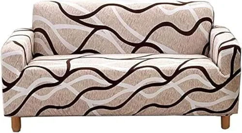 Miniatura 11 de AURLOE Funda de sofá estampada, Juego de funda elástica para sillón, funda de sofá biplaza con patrones para sillón con cojines de 2 plazas