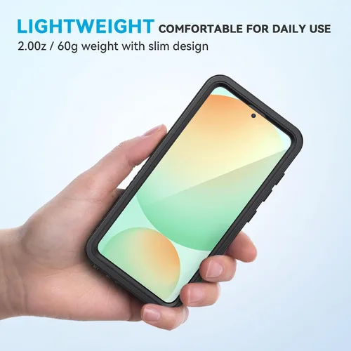 Miniatura 5 de Lanhiem Funda para Samsung Galaxy S24 FE, IP68 impermeable a prueba de polvo con protector de pantalla integrado, funda protectora de cuerpo Negro