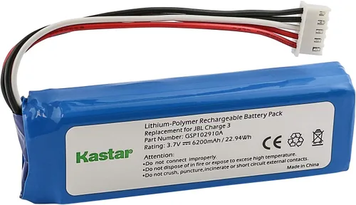 Kastar Batería de polímero de litio 3.7 V 6200 mAh/22.94 Wh Reemplazo para batería JBL GSP1029102A y JBL Charge 3 2016, Charge 3 versión 2016
