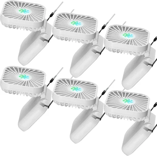 Miniatura 9 de Hortsun 6 piezas de collar portátil a granel, mini ventilador de mano personal recargable por USB, pequeños regalos de refrigeración plegables