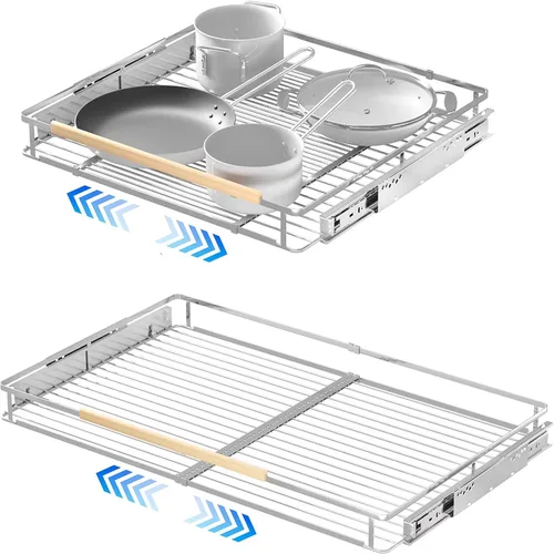 Estantes extraíbles para armario de cocina, 17.1 ~ 28 pulgadas de ancho x 22.5 pulgadas de profundidad, cajones deslizantes expandibles para Paquete