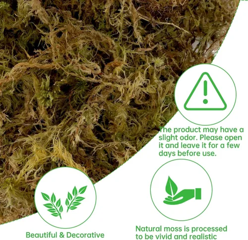Miniatura 3 de YUNVI Musgo Artificial de Gran Capacidad de 17.6 OZ para Plantas en Maceta, Hierba de Musgo Falso Natural para Plantas de Interior, Manualidades