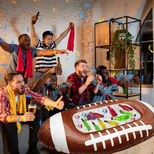 Miniatura 5 de Erweicet Enfriador inflable de fútbol, 1 unidad para fiesta, barbacoa, picnic, piscina, suministros de fiesta, buffet Luau, con un tapón de drenaje