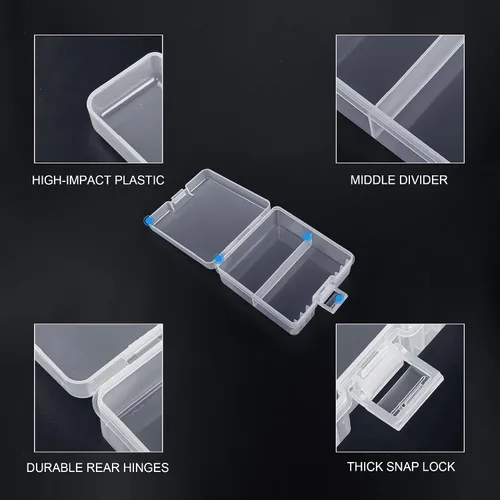 Miniatura 3 de Caja de almacenamiento para baterías, caja organizadora portátil de pilas AAA con capacidad para 100 pilas AAA, plástico aislante color transparente