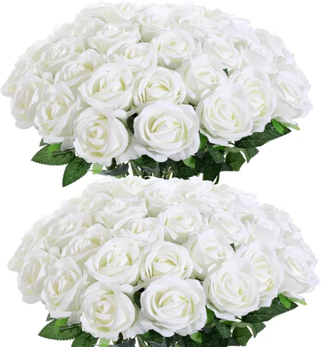 Miniatura 15 de 12 rosas artificiales de terciopelo sintético para decoración del hogar y boda (rosa perla, negro)