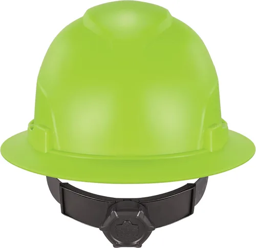 Miniatura 8 de Ergodyne Skullerz 8969 Class E - Casco duro de ala completa, ligero, suspensión de trinquete ajustable de 6 puntos, carcasa de HDPE, lima